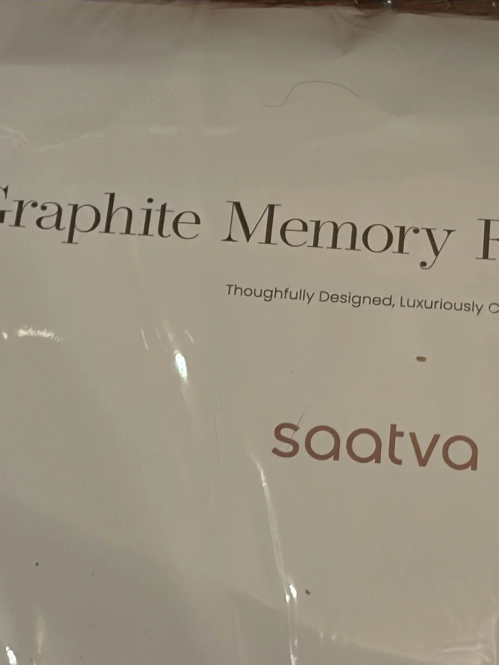 1 SAATVA GRAPHITE MEMORY FOAM PILLOW High Loft King Size Pillow NEW